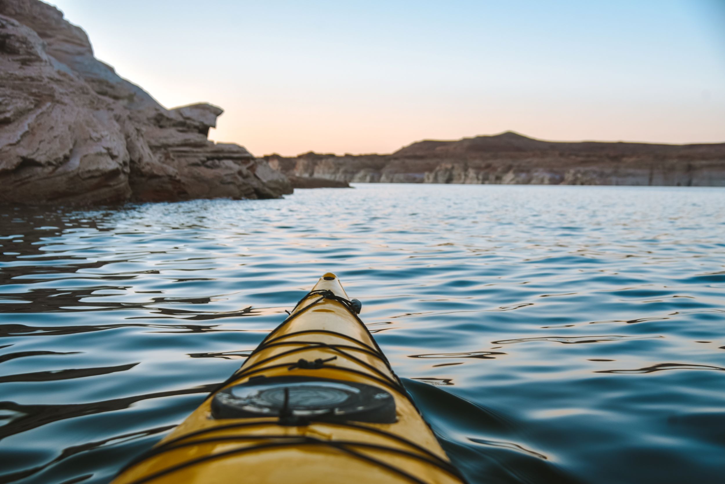 A kayaker on Lake Powell.