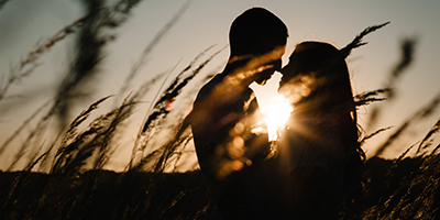 A couple at sunset